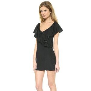 NWT Disney Maleficent Collection by David Lerner Silk Black Ruffle Dress Sz S